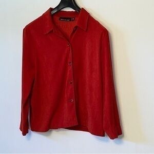 Briggs New York Women's Red XL Faux Suede Blazer. Good pre-owned Condition